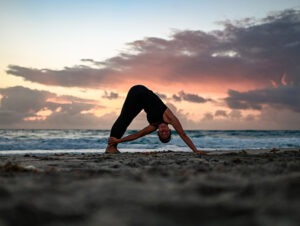 Head in the Sand- Yoga on the beach in the sand