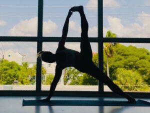 Thanksgiving - yoga in front of window