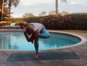 Take your Shot Yoga by gthe pool