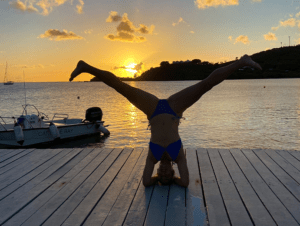 Headstand on the dock